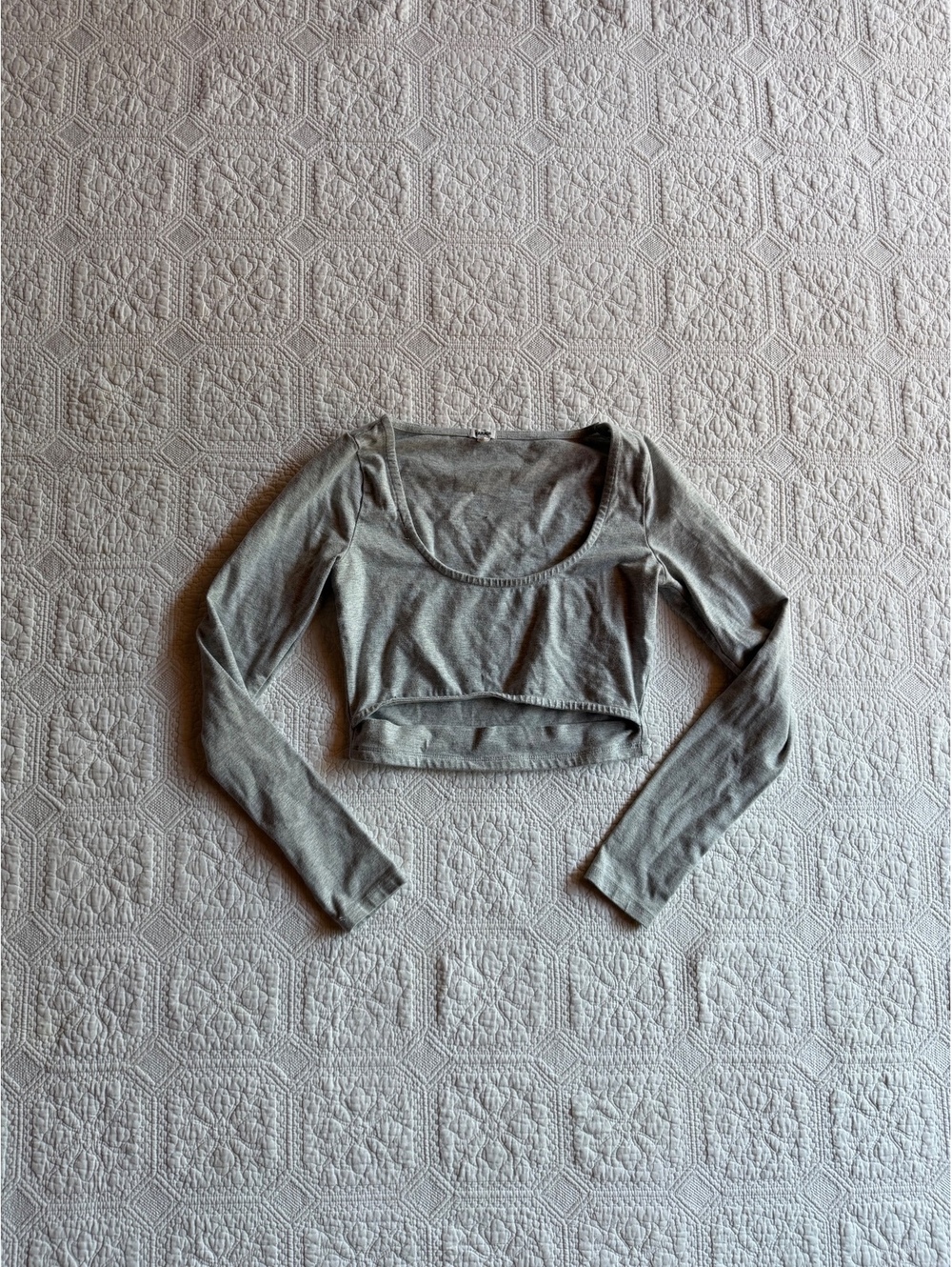Garage Women's Gray Long Sleeve Cropped Top Size M